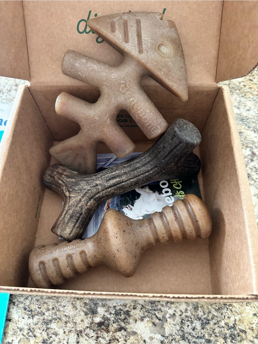BENEBONES 5 assorted Durable Dog Chew  Fishbone plus more Chew Toys - NEW - Picture 2 of 5